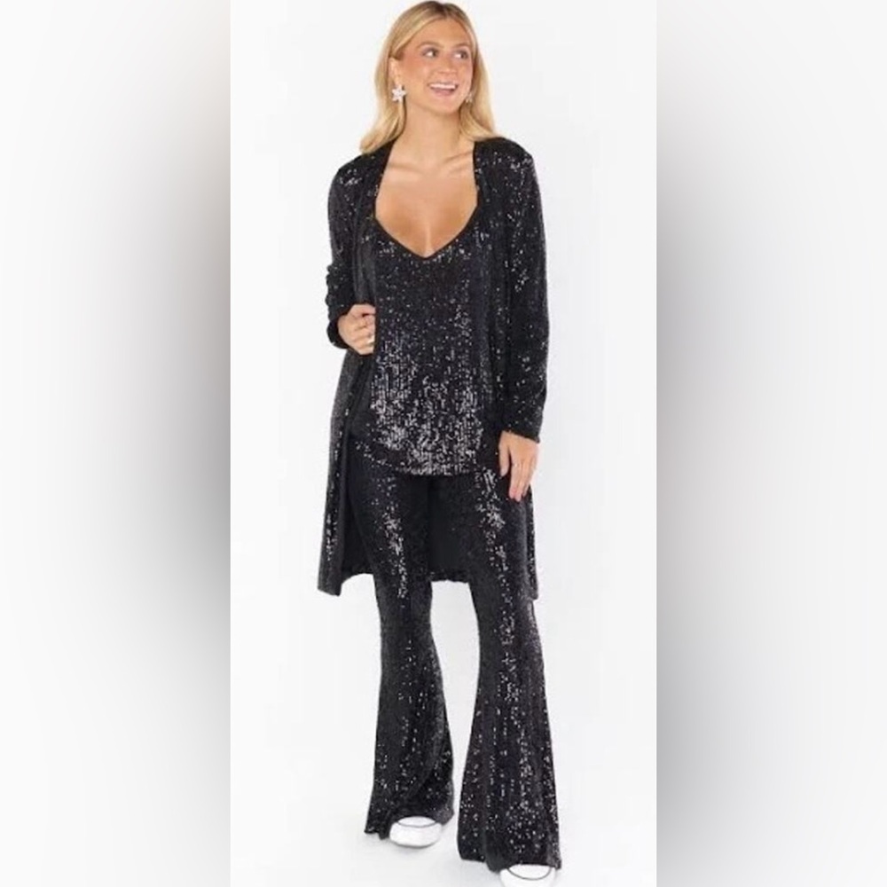 Show Me Your Mumu Black Sequin Encore Kimono - Picture 4 of 9